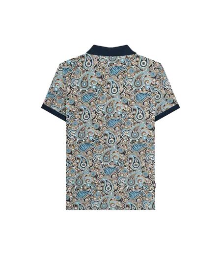 Polo Motif/style Cachemire Homme Bleu Marine Bleu Clair Lambretta