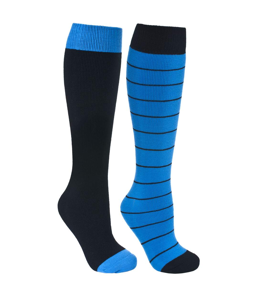 Lot de 2 paires de chaussettes de ski toppy homme noir/bleu Trespass