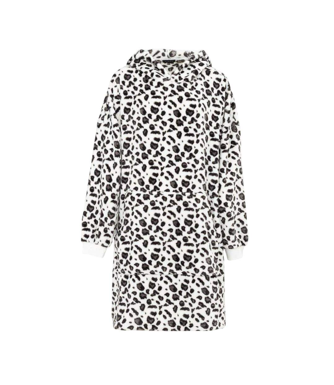 Sweat À Capuche Couverture Motif/style Imprimé Léopard Femme Beige Noir Linea-1