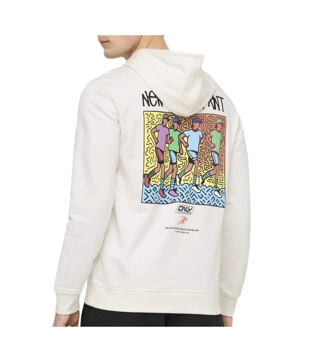 Sweat blanc homme only & sons print logo-2