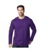 T-shirt Uni Manches Longues En Coton Softstyle Adulte Bleu Roi Sombre Gildan-1