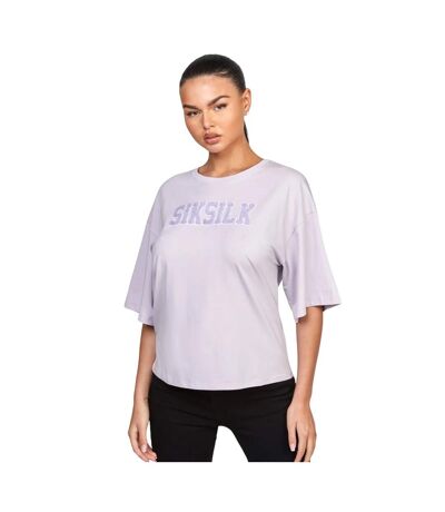 T-shirt court varsity femme violet SikSilk