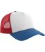 Rapper 5 Panel Cotton Sustainable Trucker Cap White Red Royal Blue Atlantis-2