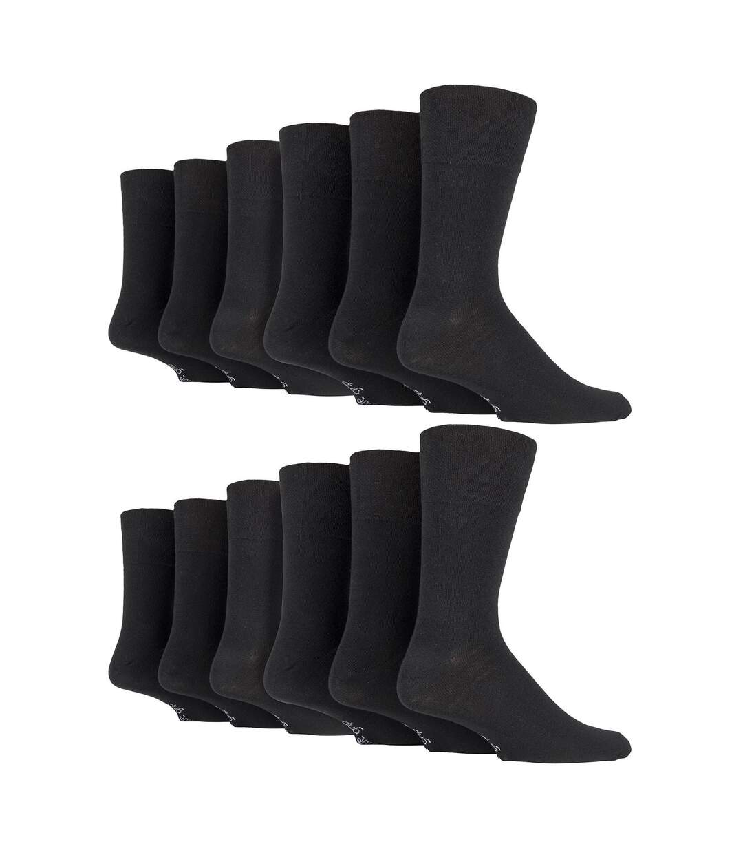 12 Pairs Mens Gentle Grip Loose Top Socks | Extra Wide Non Elastic Socks-1