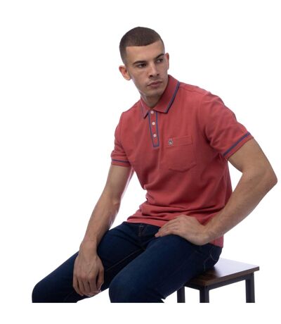 Mens Earl Pique Polo Shirt Red Original Penguin