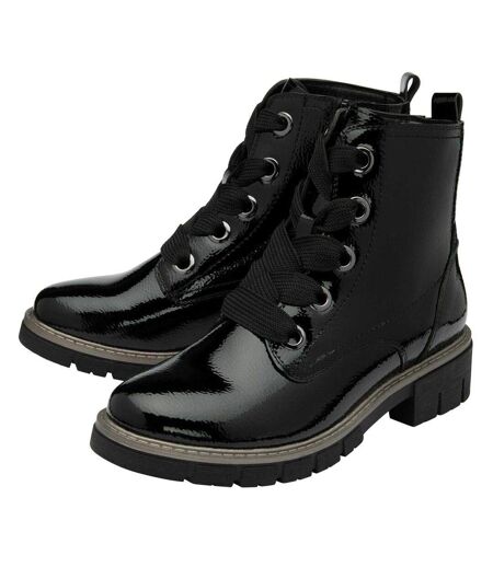 Bottines De Combat Jojo Femme Noir Verni Lotus Shoes