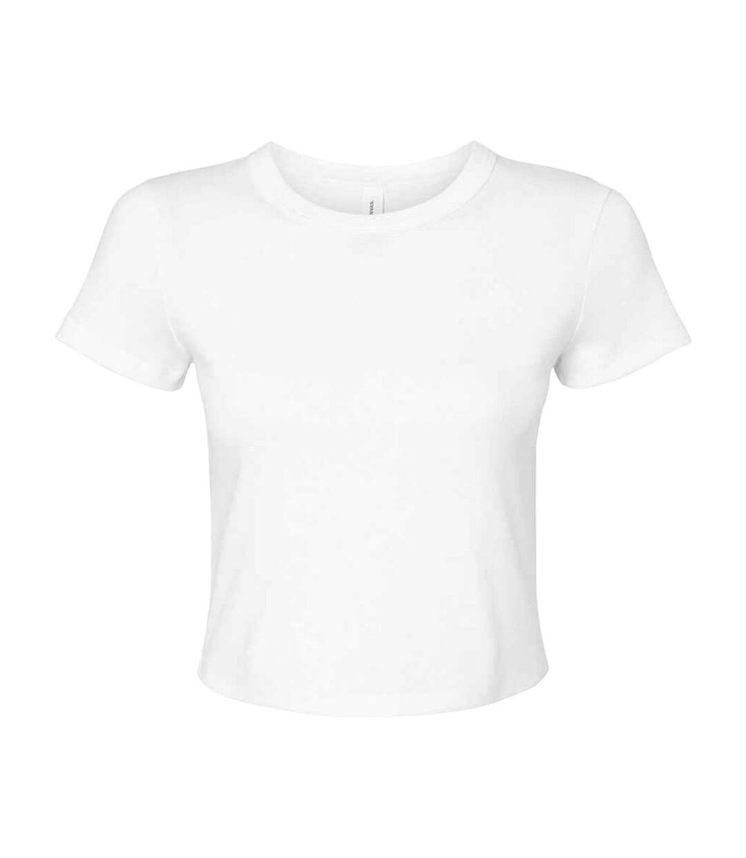 Womens/ladies Crop Top Solid White Bella + Canvas-1