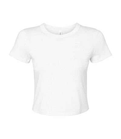 Womens/ladies Crop Top Solid White Bella + Canvas