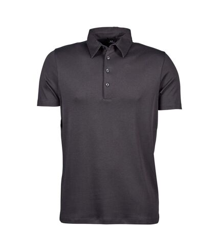 Tee Jays Mens Pima Short Sleeve Cotton Polo Shirt (Dark Grey)