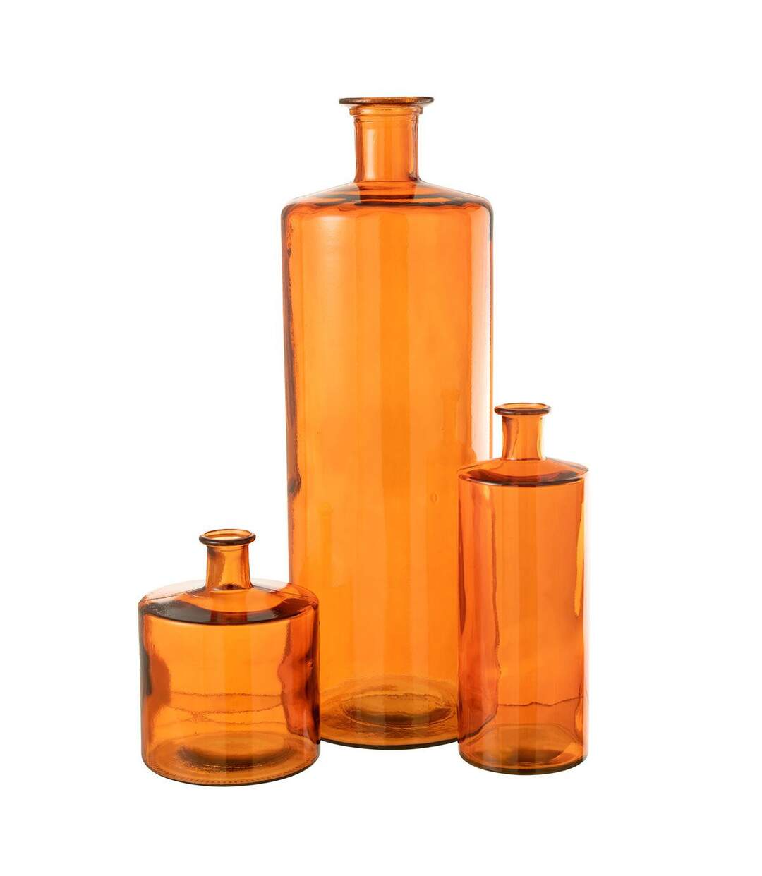 Vase Déco en Verre Bouteille 40cm Orange-2
