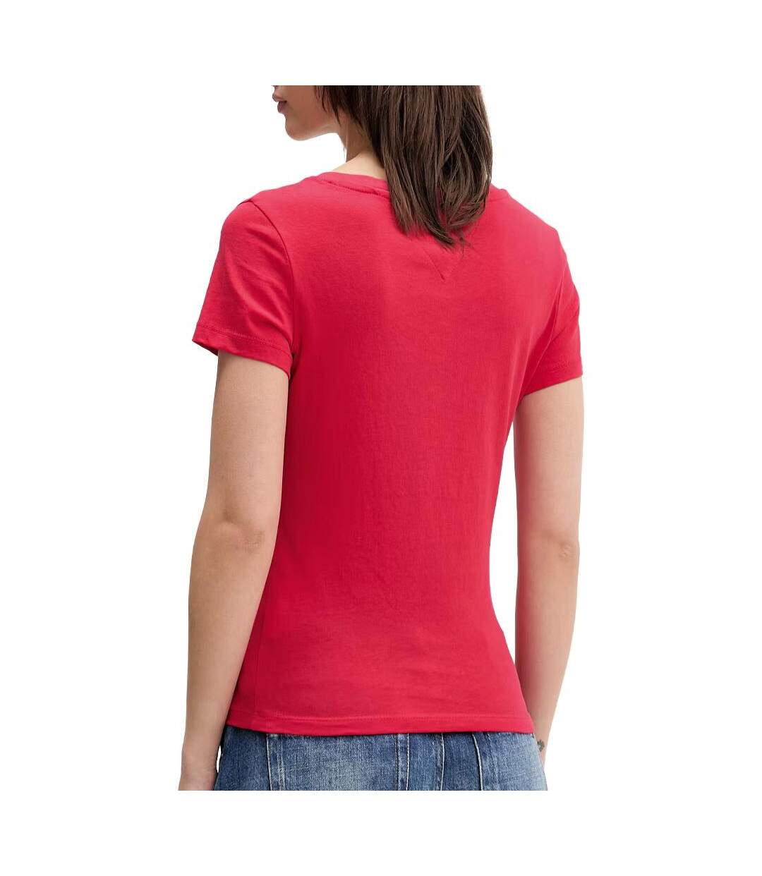 T-shirt rouge clair femme tommy hilfiger aruba 120-2