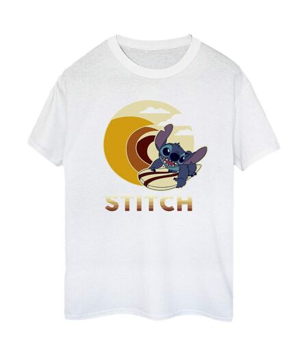 Disney Femmes/Les femmes Lilo & Stitch Summer Waves - T-shirt boyfriend en coton (Blanc) - UTBI29954
