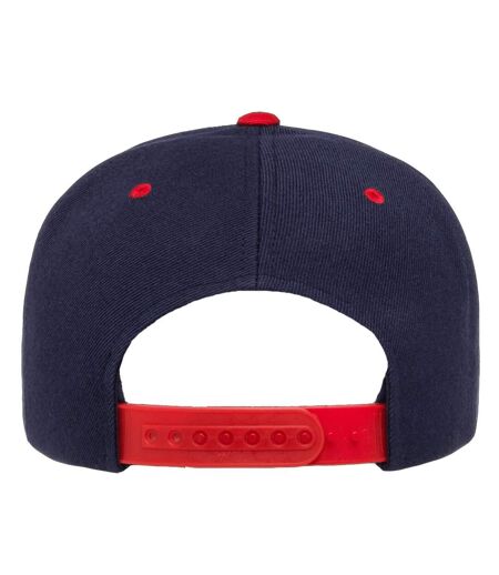 Yupoong Mens The Classic Premium Snapback 2-Tone Cap (Navy/Red)