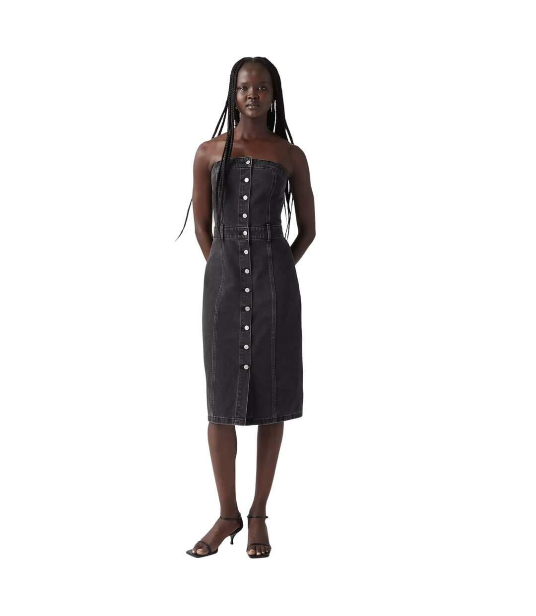 Robe Mi-longue Femme Noir Levis-1