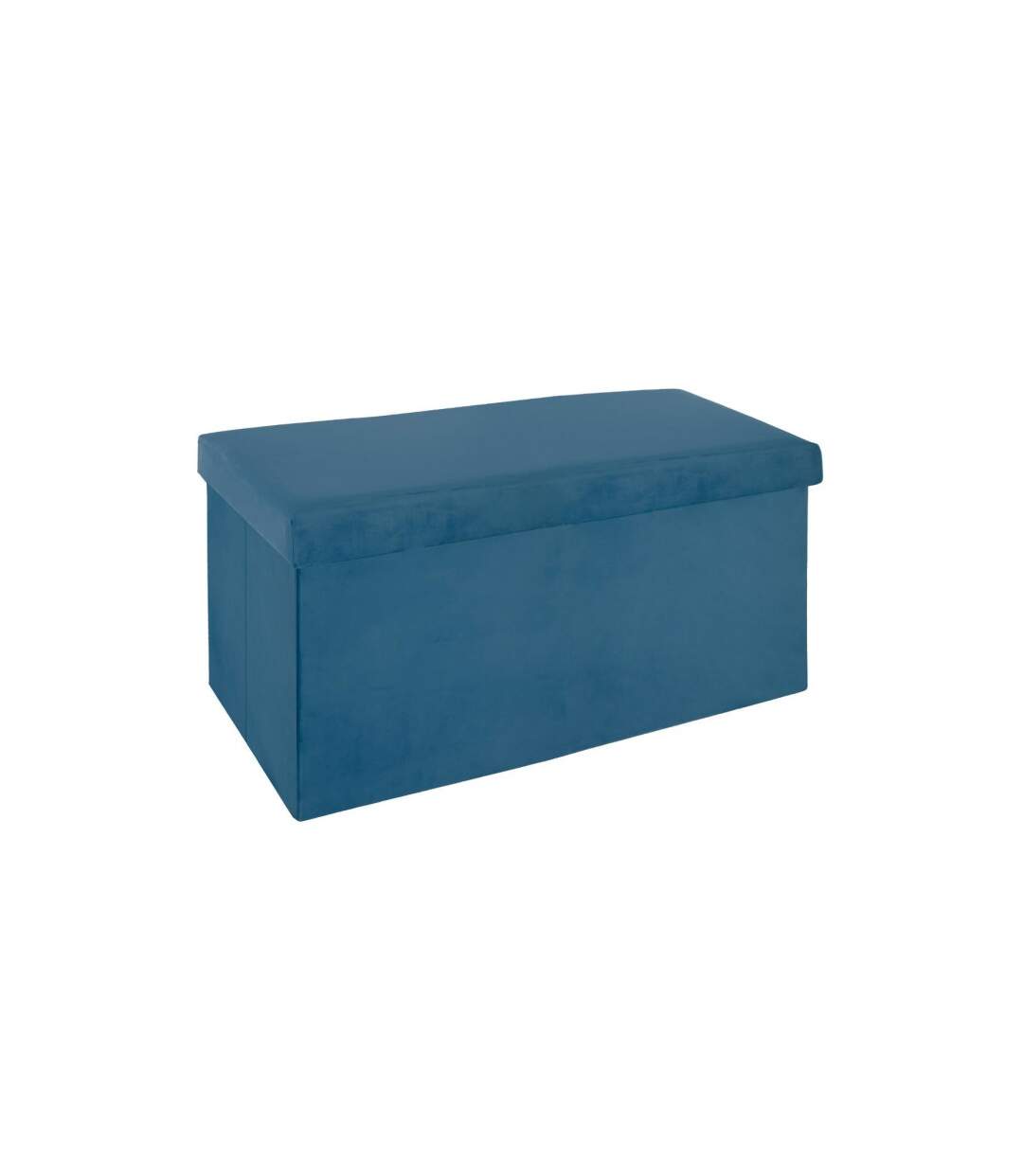Pouf Pliable en Velours Tess 76cm Bleu-1