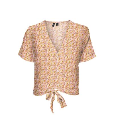 Top imprimé rose/jaune femme vero moda measy - s