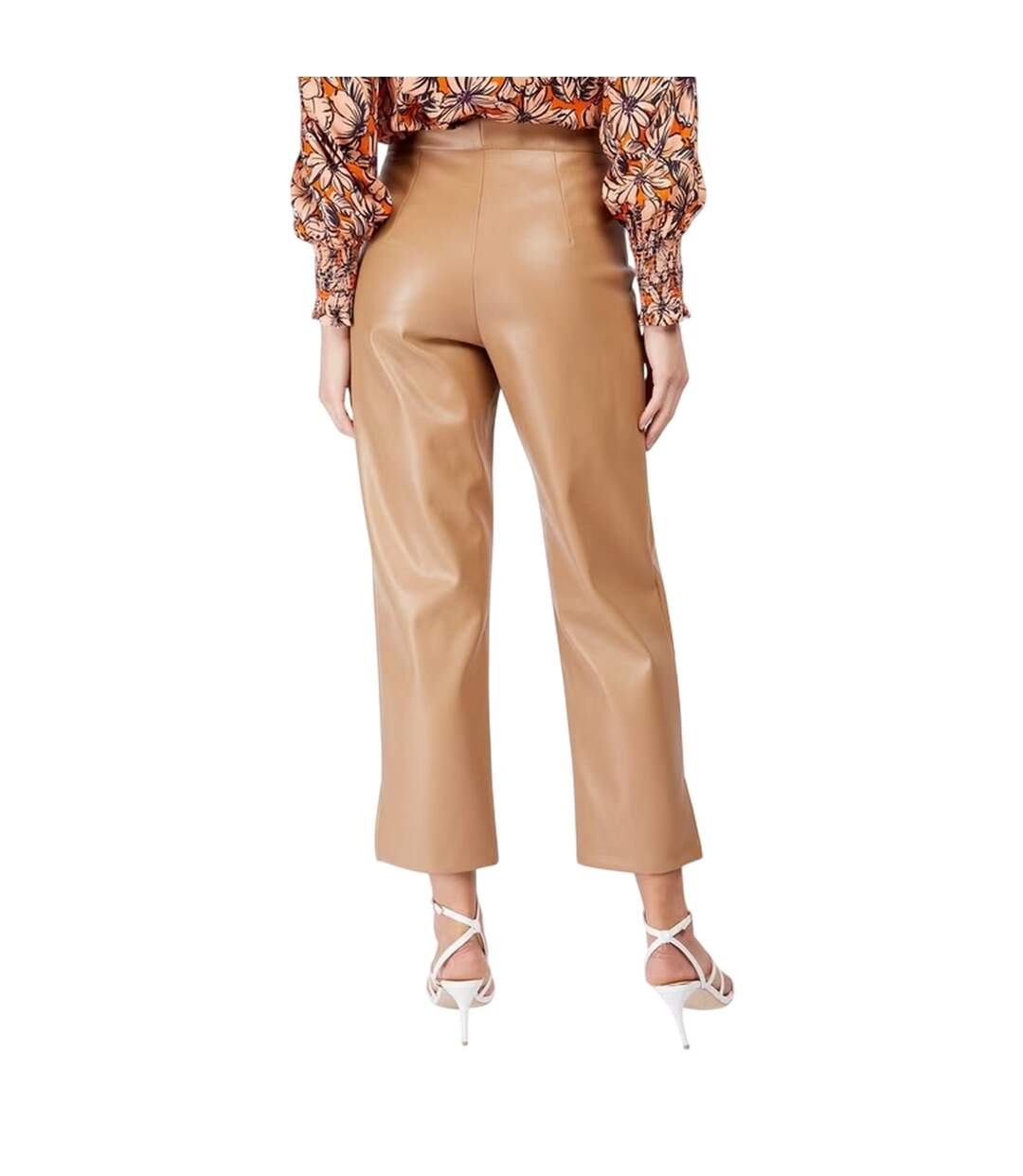 Womens/ladies Leather Trousers Camel Little Mistress-3