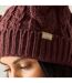 Bonnet À Maille Torsadée, Revers Et Pompon Duveteux Lovella Femme Pourpre Regatta-4