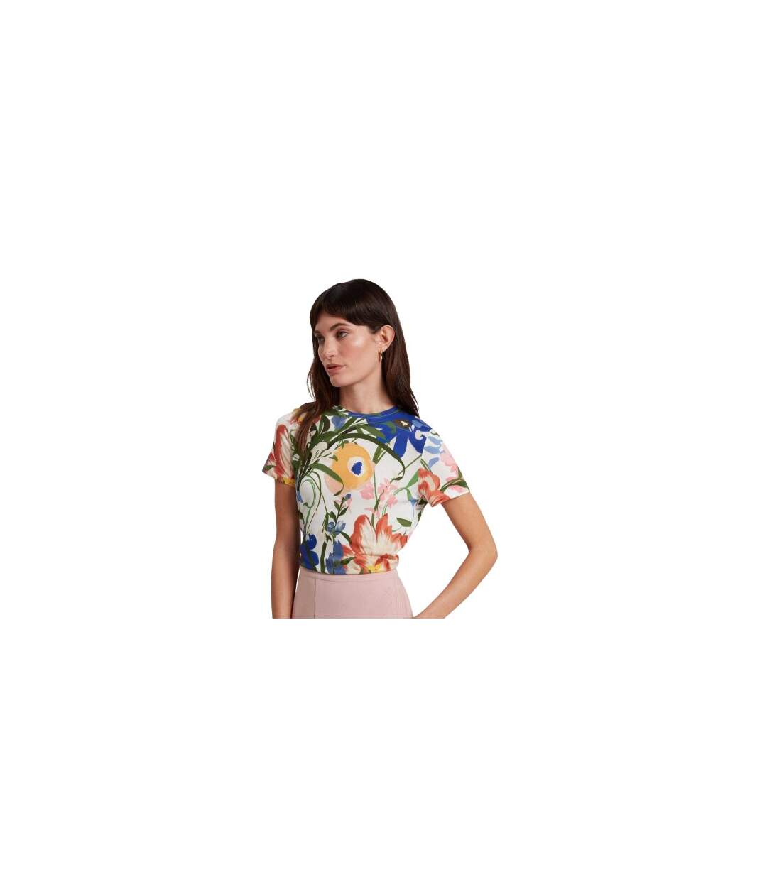 Womens/ladies Cotton T-shirt White Ted Baker-1