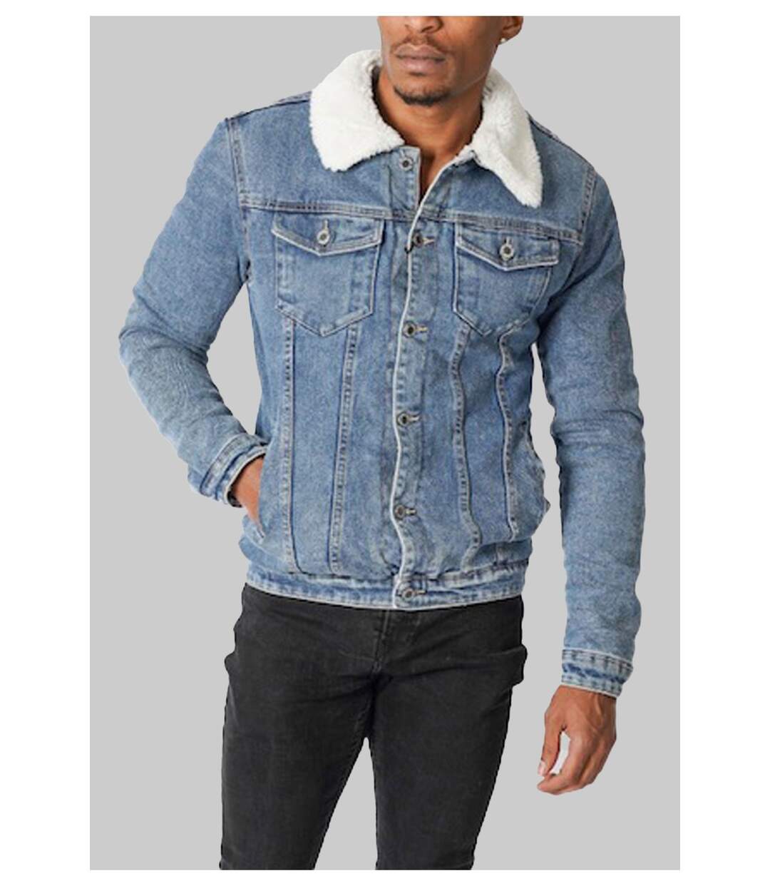 Veste jean sherpa-1