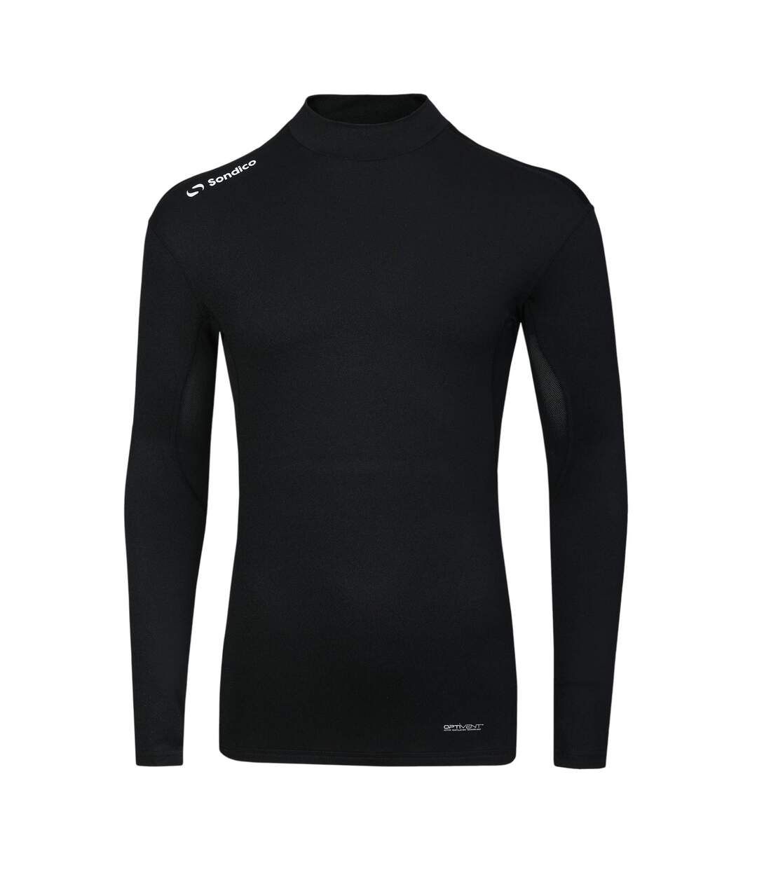 Mens Mock Neck Base Layer Top Black Sondico-1