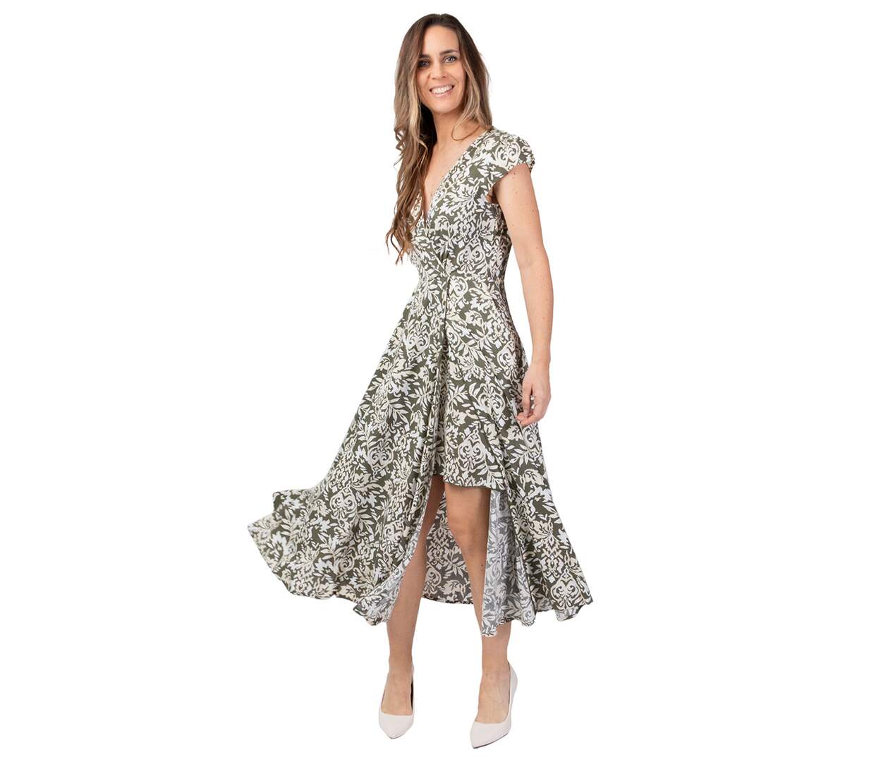 Robe mi-longue imprimé ethnique chic LOLITA Coton Du Monde-1