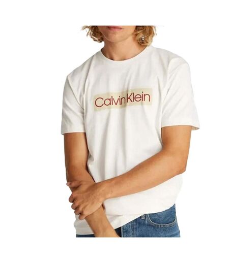 T-Shirt ecru homme calvin klein jeans label phantom - l