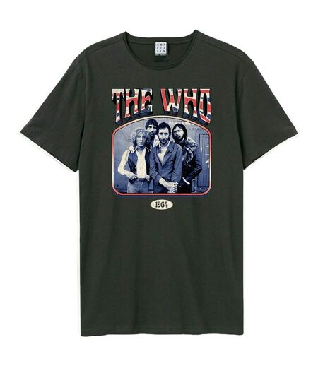 T-shirt Style The Who Union Jack Band Pic Adulte Charbon Amplified