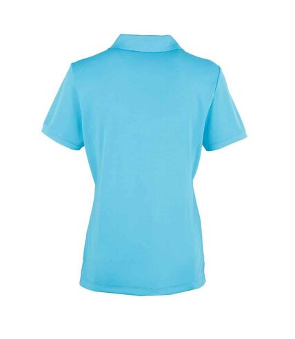 Polo coolchecker femme turquoise vif Premier