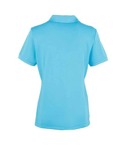 Polo coolchecker femme turquoise vif Premier