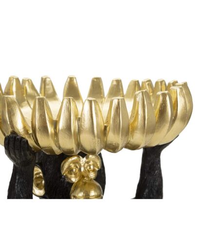Vide-Poche Statuette Singe Banane 31cm Noir & Or