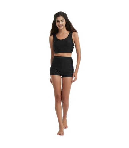Womens/ladies Crop Bikini Top Black Be You
