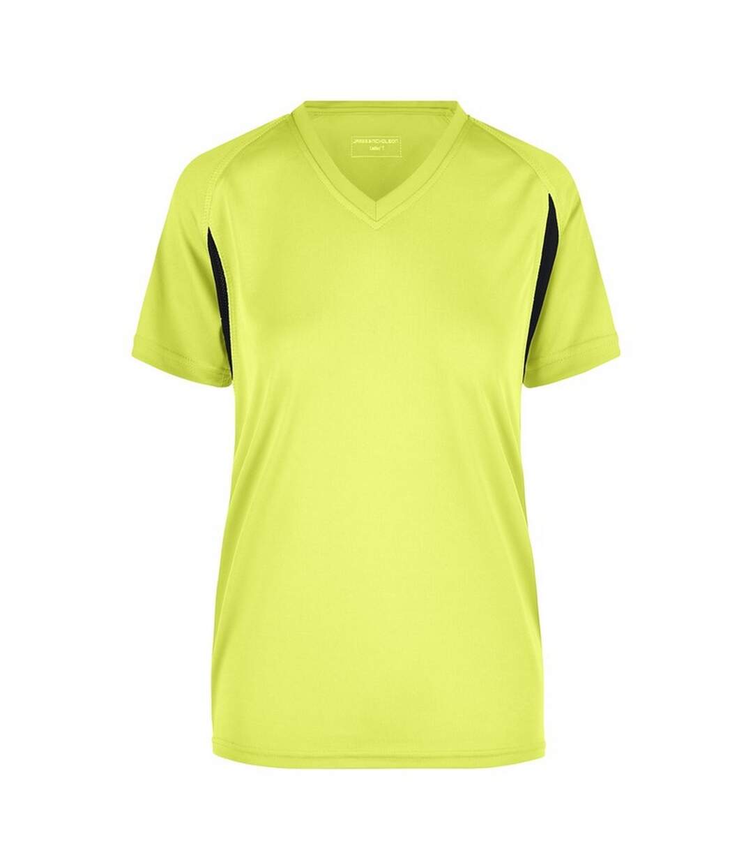 T-shirt Course À Pied Femme Jaune Fluo Noir James And Nicholson-1