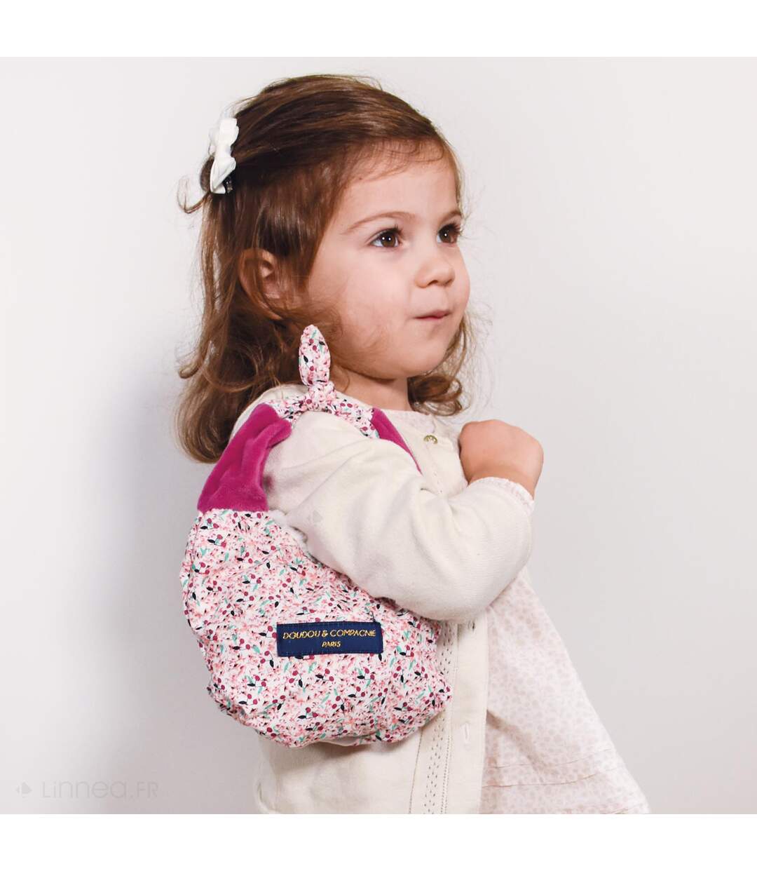 Doudou amusette polyester collection LES PETITS FUTÉS Lapin-5