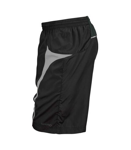 Spiro Mens Micro-Team Sports Shorts (Black/Grey) - UTRW1478