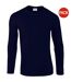 Pack Of 5   Mens Soft Style Long Sleeve T-shirt Navy Gildan-2