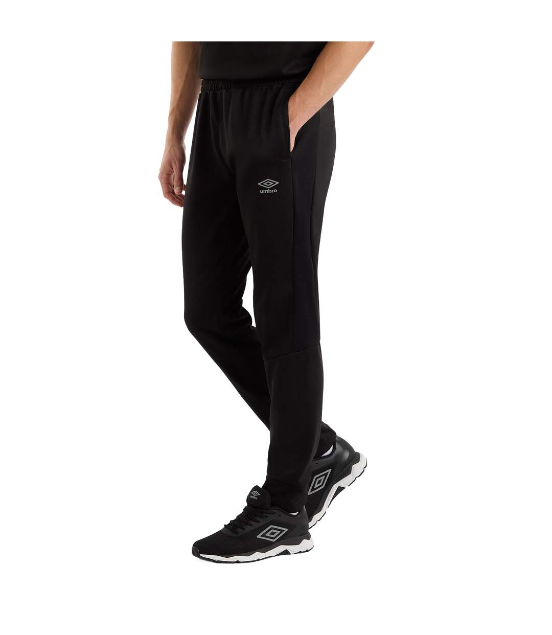 Mens polyester sports jogging bottoms black Umbro