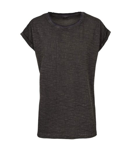 T-shirt Motif/style Teinture Par Pulvérisation Femme Gris Foncé Build Your Brand