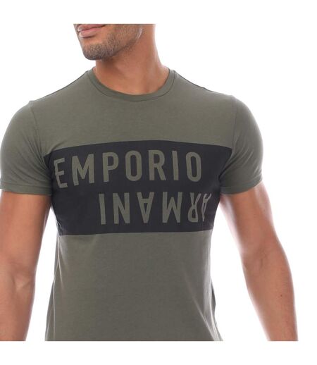 Mens crew neck t-shirt green/black Emporio Armani
