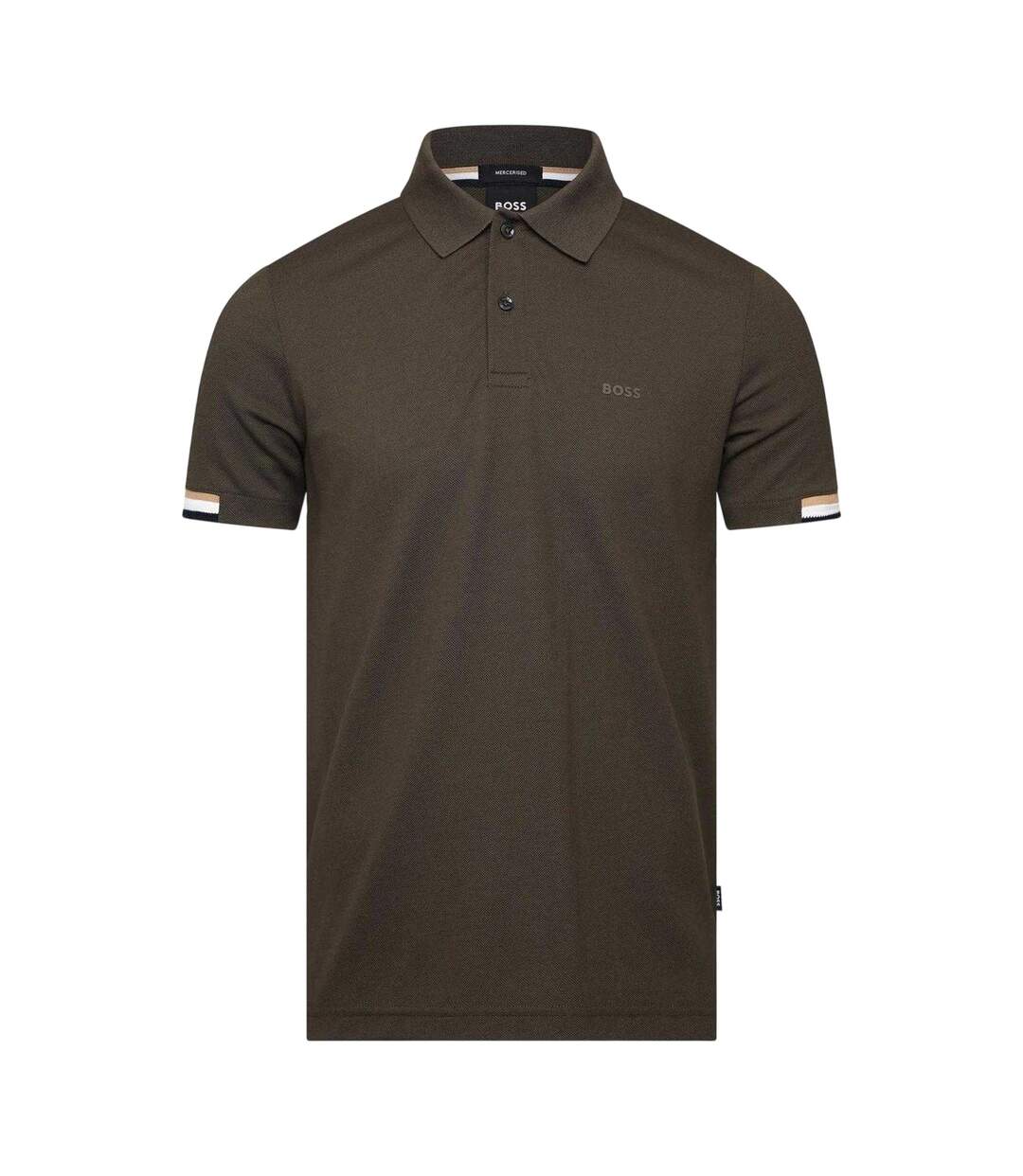 Mens Parlay 147 Rubberised Logo Polo Shirt Green Boss-1
