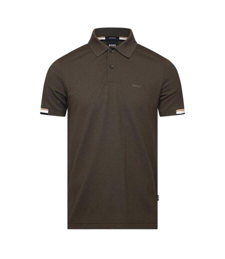Mens Parlay 147 Rubberised Logo Polo Shirt Green Boss