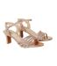 Womens/ladies Ellen Diamante Straps Heeled Sandals Rose Gold Good For The Sole-1