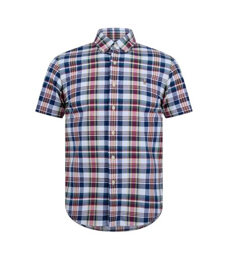 Chemise Motif/style À Carreaux Homme Blanc Bleu À Carreaux Ralph Lauren