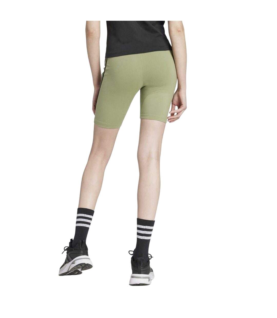 Womens/ladies Future Icons High Waist Cycling Shorts Green Adidas-2