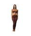 Robe Moulante Motif/style Mi-longue Femme Marron Honeyz-4