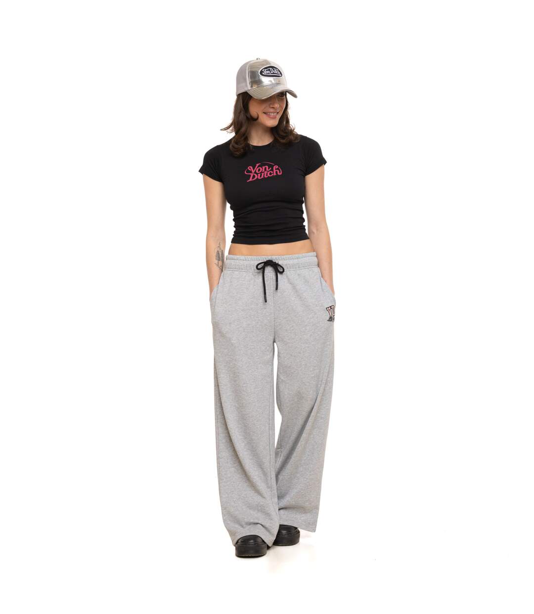 T-shirt femme moulant col rond print devant et dos Mrk Vondutch-5