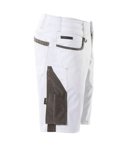 Mens Unique Work Shorts White Dark Anthracite Mascot