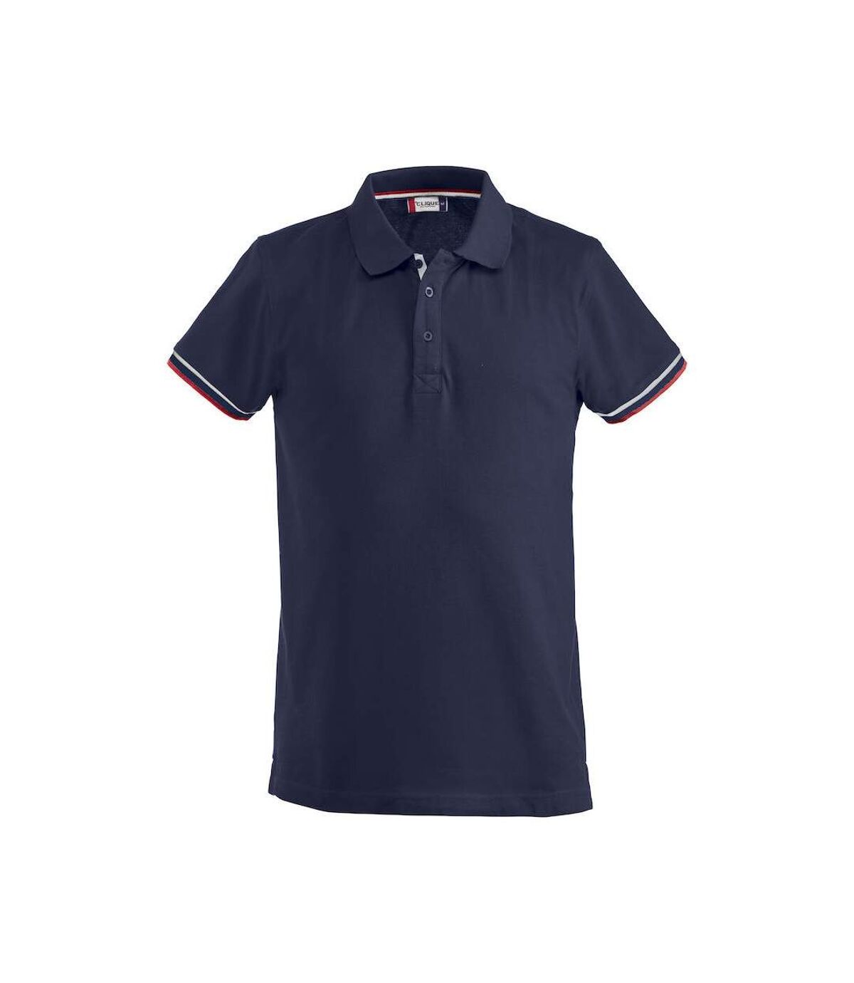 Clique Mens Newton Stripe Detail Polo Shirt (Dark Navy)
