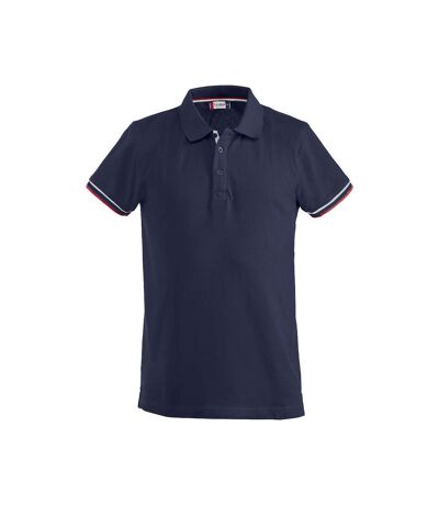 Clique Mens Newton Stripe Detail Polo Shirt (Dark Navy) - UTUB791