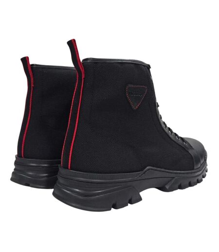 Mens Lucas Leather Combat Boots Black Firetrap
